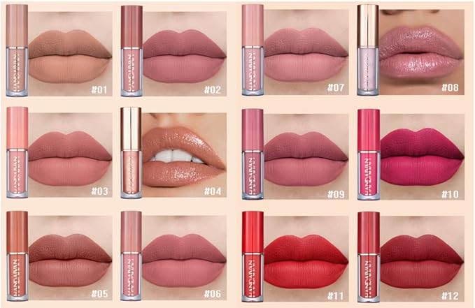 Liquid Lipstick Makeup Set Nude Velvet Matte Long-Lasting Waterproof