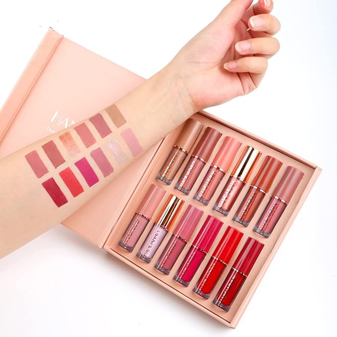 Liquid Lipstick Makeup Set Nude Velvet Matte Long-Lasting Waterproof