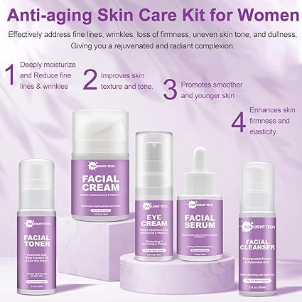 Anti Aging Skin Care Set,Reduce Wrinkles & Hydrate Skin