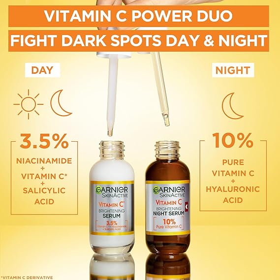 Garnier Vitamin C Serum for Face, Anti-Dark Spots & Brightening Serum, 3.5% Vitamin C