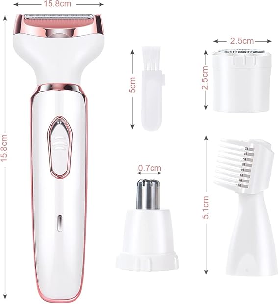 4 in 1 Electric Lady Shaver for Women, Rechargeable Painless Razor