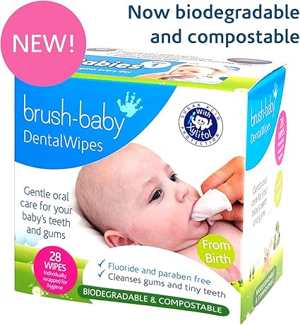 Brush-Baby DentalWipes for Babies, Stage 1 Birth, First Teeth,  28 Count