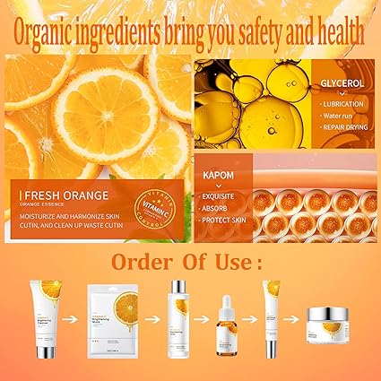 Vitamin C Serum for Face Skincare Set-(7PCS)