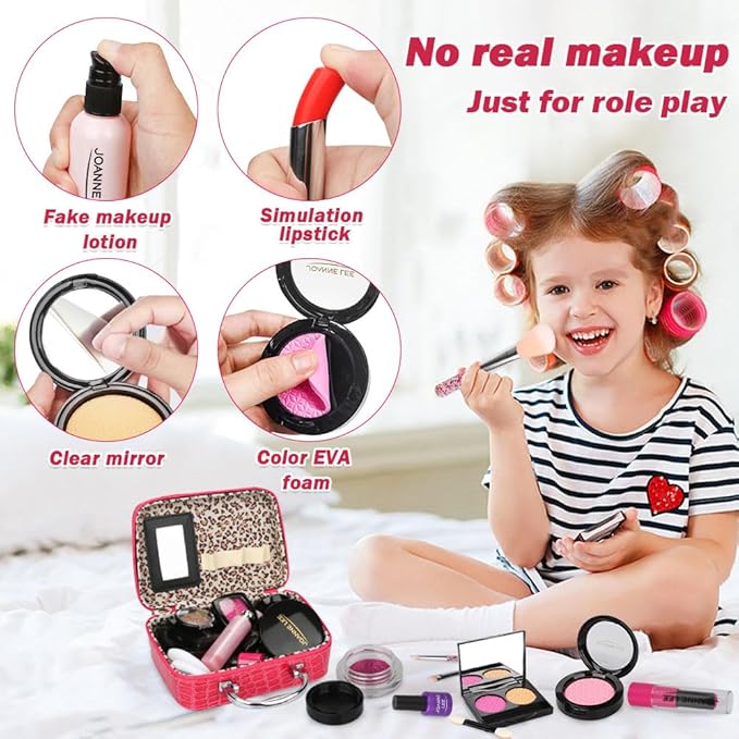 22 PCS Safe Non-Toxic Fake Make Up Set Cosmetic Beauty Kit , for Little Girls