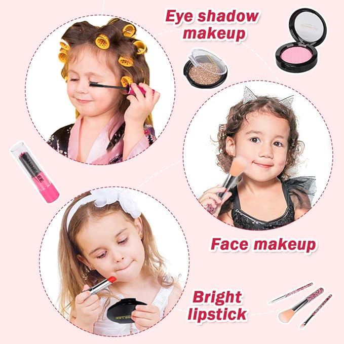 22 PCS Safe Non-Toxic Fake Make Up Set Cosmetic Beauty Kit , for Little Girls