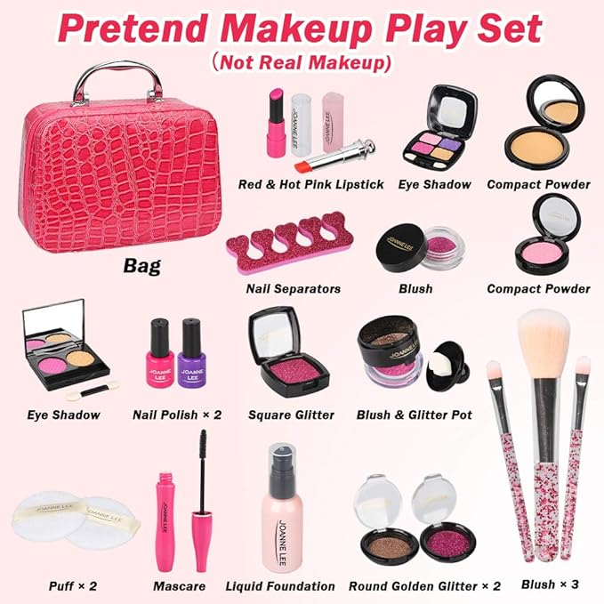 22 PCS Safe Non-Toxic Fake Make Up Set Cosmetic Beauty Kit , for Little Girls