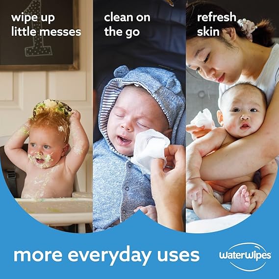 WaterWipes Plastic-Free Original Baby Wipes, 99.9% Water Based Wipes