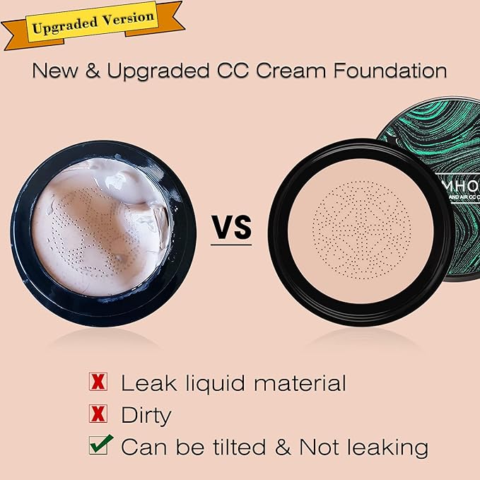 Foundation with Mushroom Head Air Cushion Full Coverage for Flawless Makeup