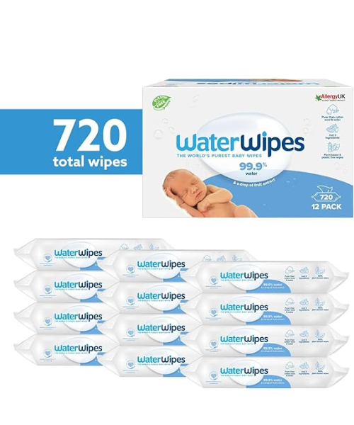 WaterWipes Plastic-Free Original Baby Wipes, 99.9% Water Based Wipes