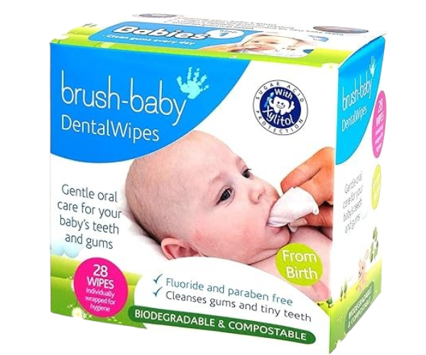 Brush-Baby DentalWipes for Babies, Stage 1 Birth, First Teeth,  28 Count