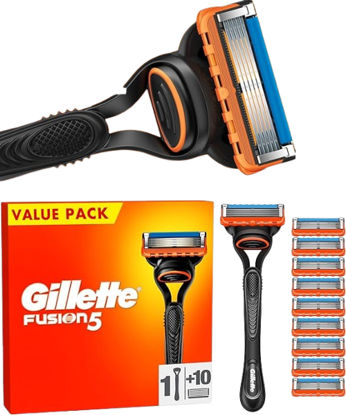 Gillette Fusion5 Men's Razor + 10 Razor Blade Refills