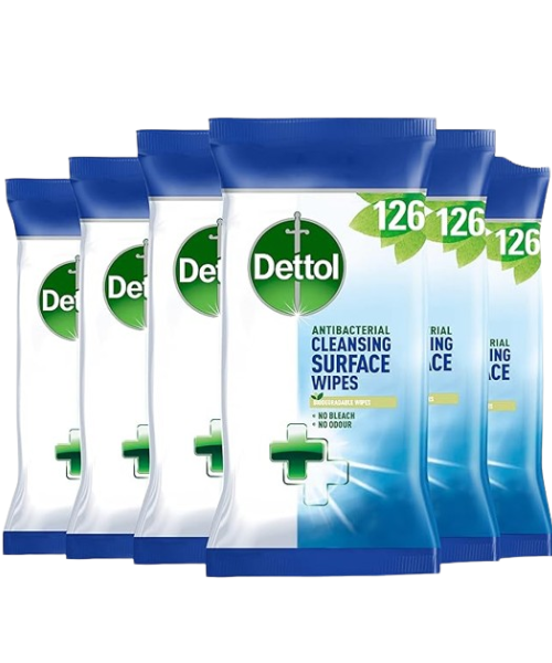 Dettol Antibacterial Wipes-756 Wipes (6 Packs X 126)