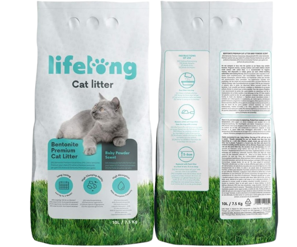 Premium Cat Litter Baby Powder Scent, 10L (Pack of 1)